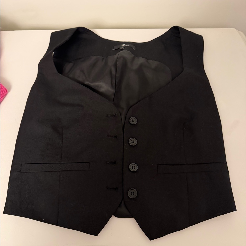 7 For All Mankind Women's Black Vest